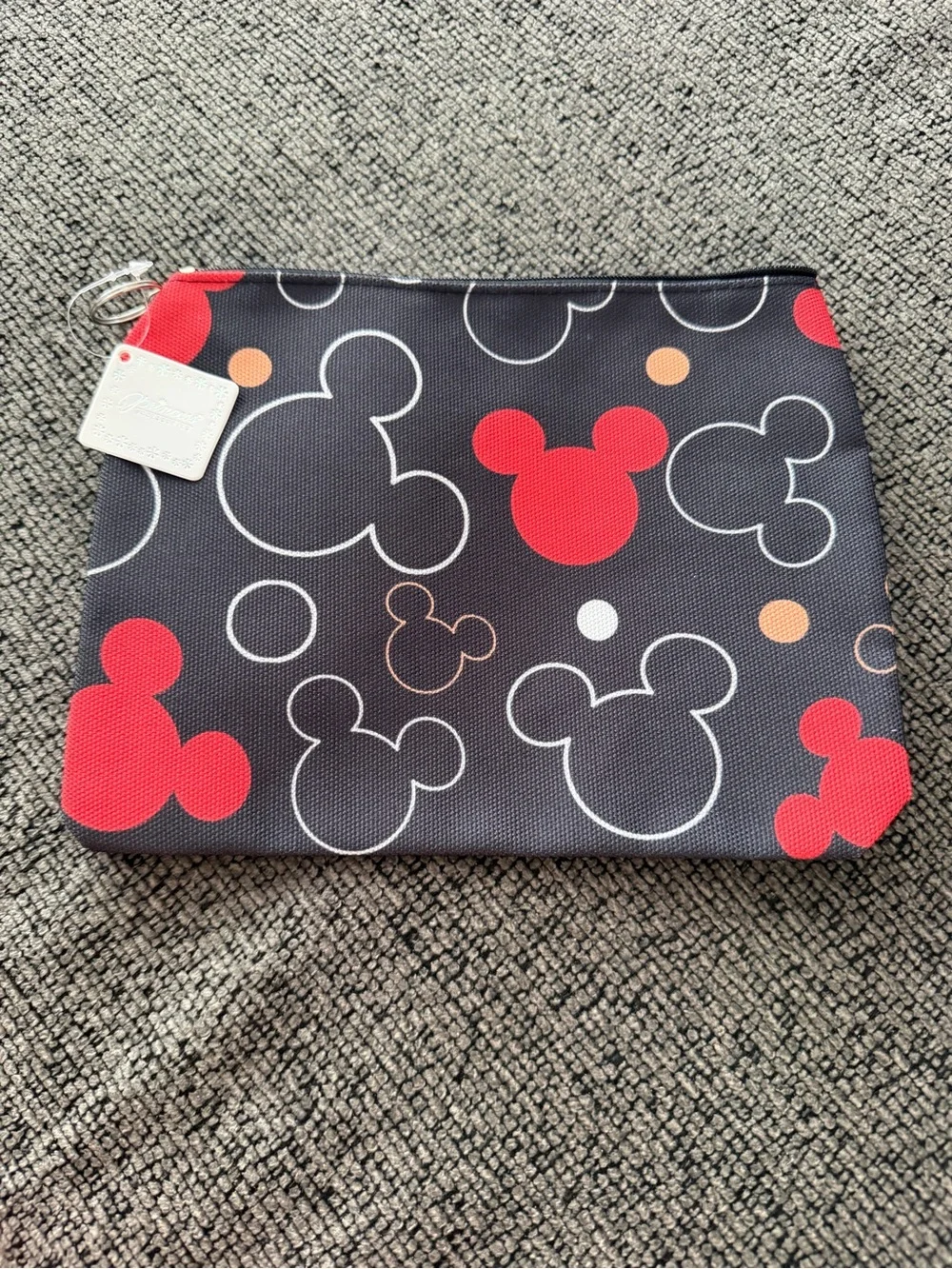 NWT Cosmetic Zip Pouch with Red Mickey Silhouettes